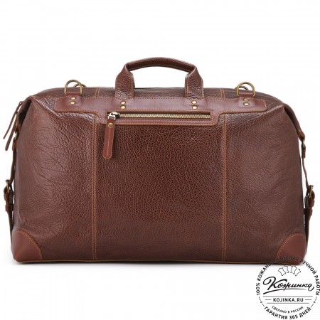 Кожаная дорожная сумка "Мегаполис" (фактура коричневая)